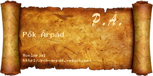 Pók Árpád névjegykártya